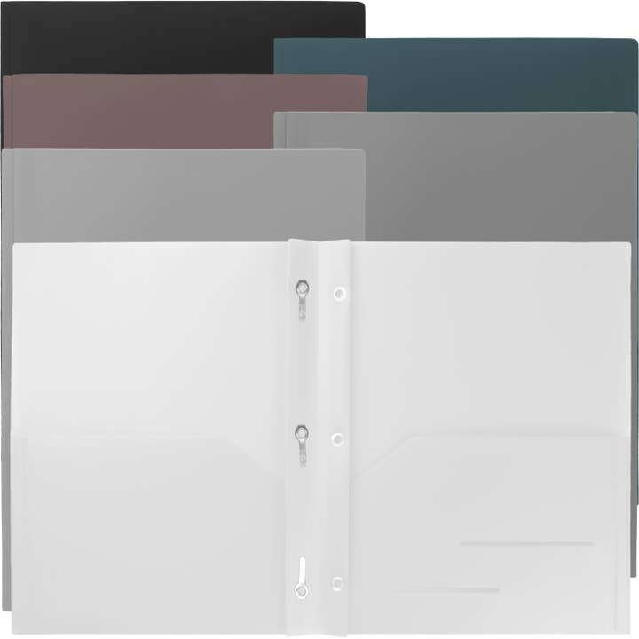 Youngever 6 Pack Heavy Duty Plastic Two Pocket Folders-Urban for wholesale by Youngever