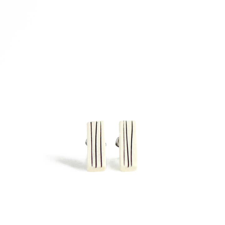 Jenna Vanden Brink Ceramics - Wholesale Stud/Post Earrings - Pinstripe Bar Earrings