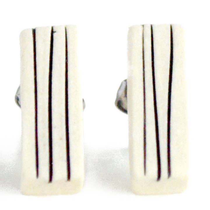 Pinstripe Bar Earrings for wholesale by Jenna Vanden Brink Ceramics