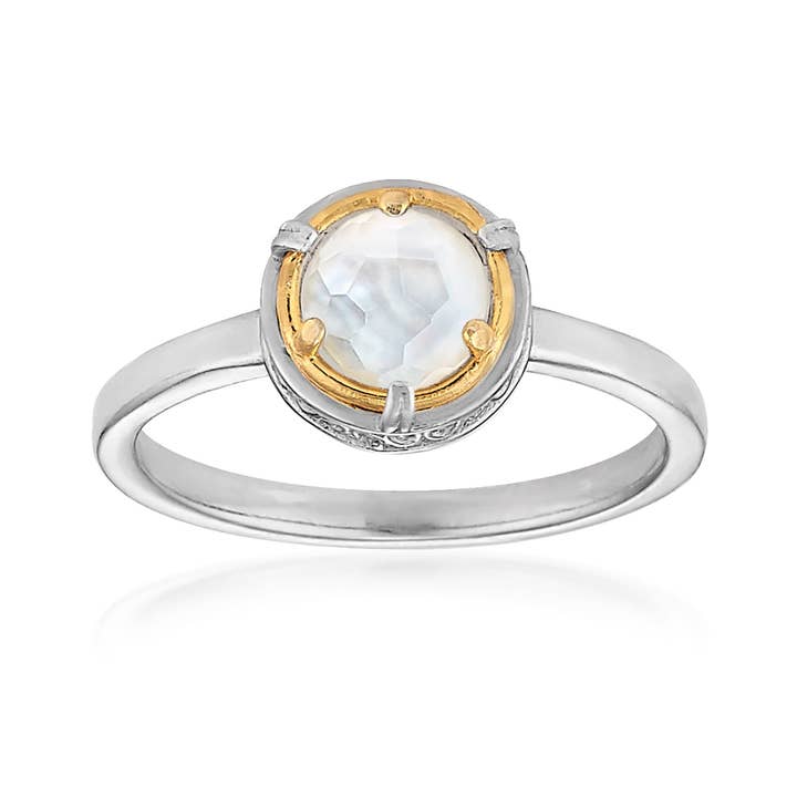 Pequeno Anel Doubleto em Madrepérola por atacado de Anatoli Jewelry