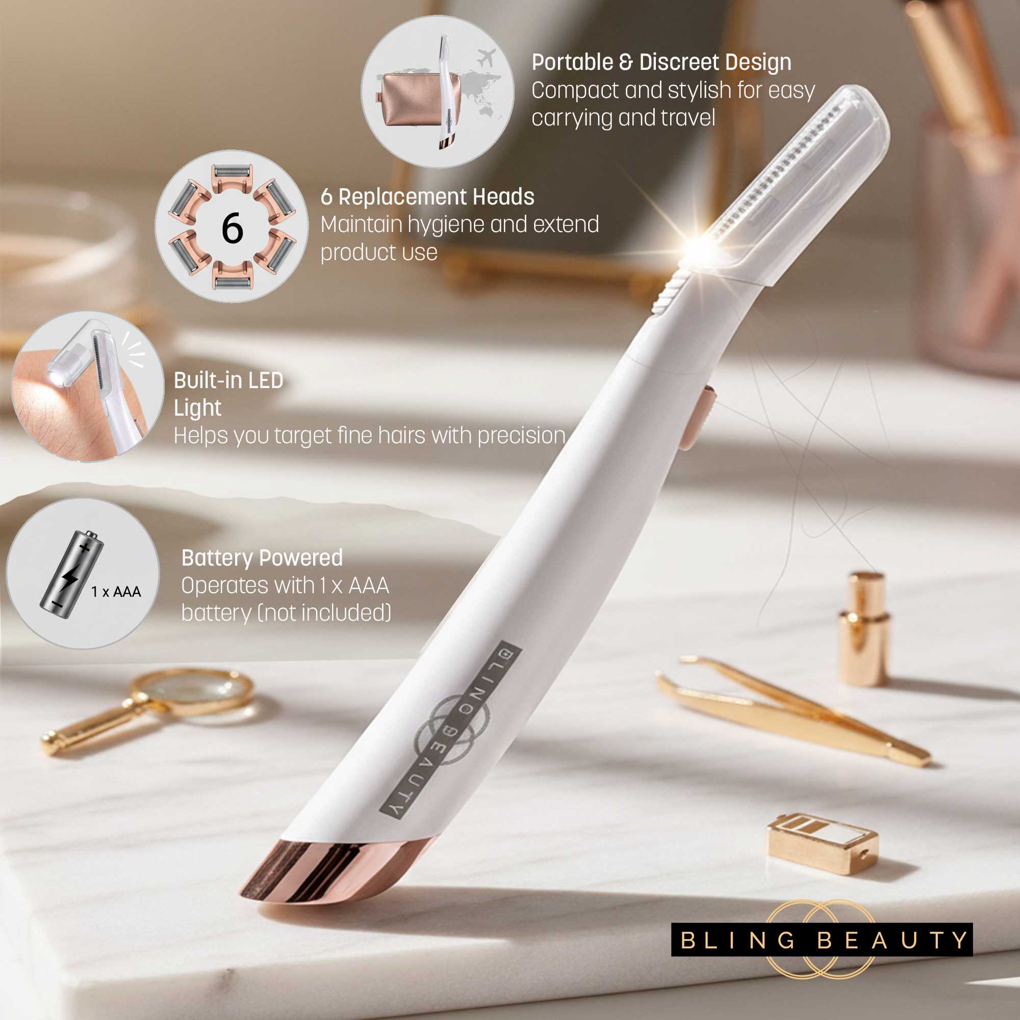 Bling Beauty - Wholesale Facial Exfoliant/Scrub - Bling Beauty Dermaplaning Facial Exfoliator3