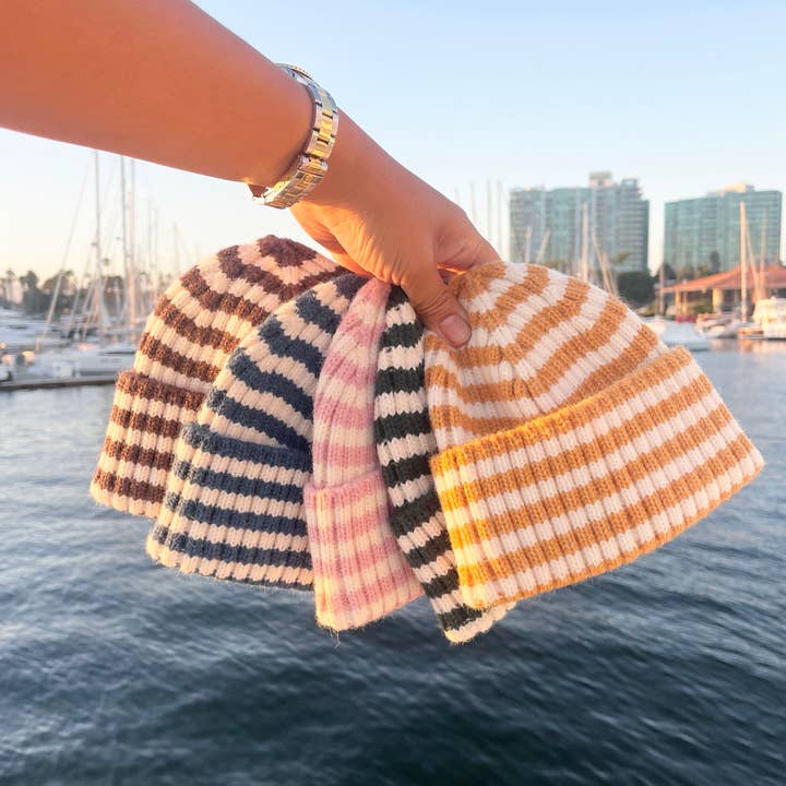 Bubu - Wholesale Beanie - Kids - STRIPE BEANIE - EVERGREEN