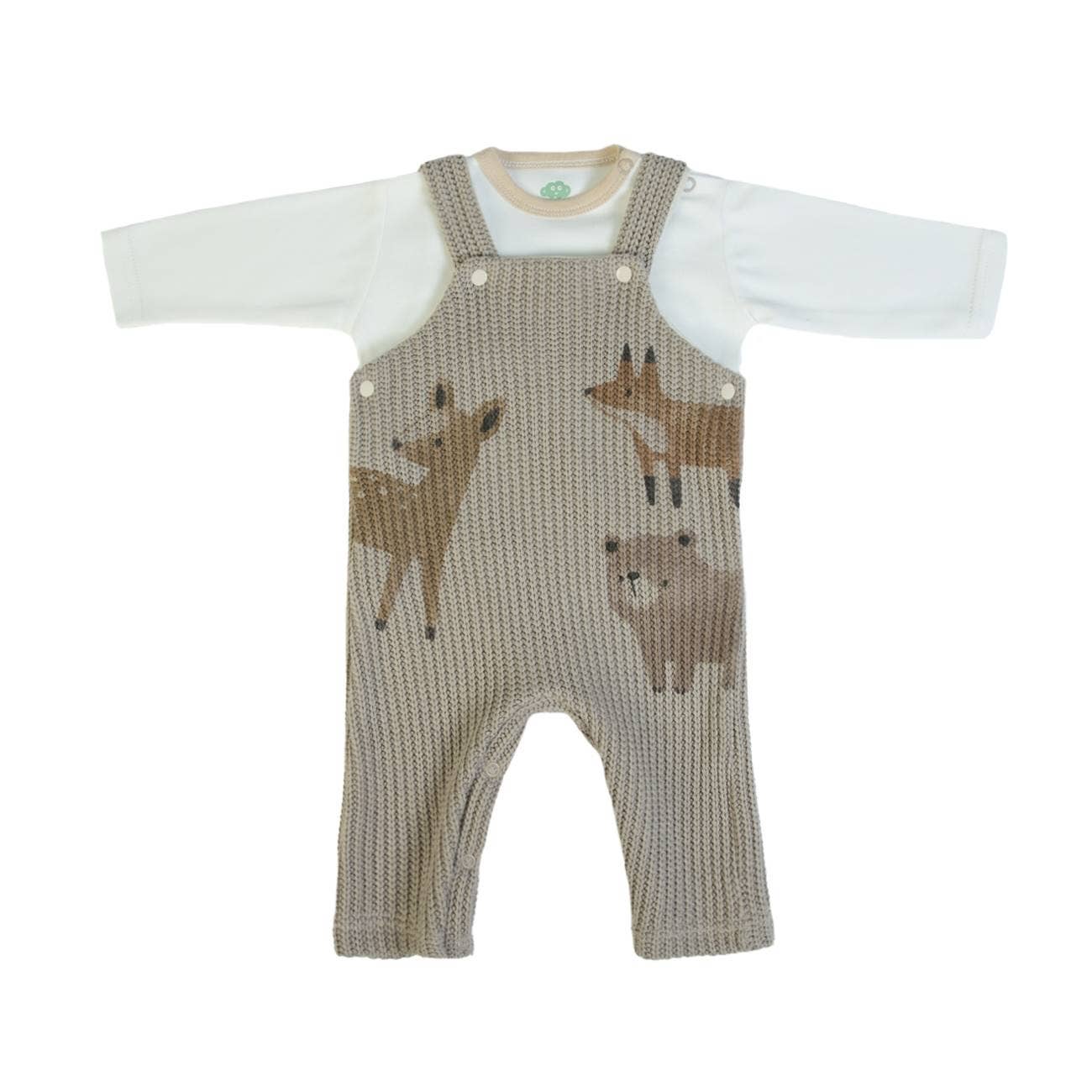 Offwhite brown 16262 - Salopete + t-shirt long sleeve - Organic - AW 24/25 for wholesale on Faire0