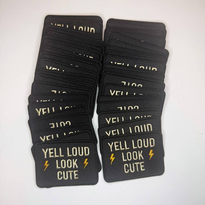 TEELUX - Wholesale Patch - 3" Yell Loud Look Cute - Embroidered Hat Patch2