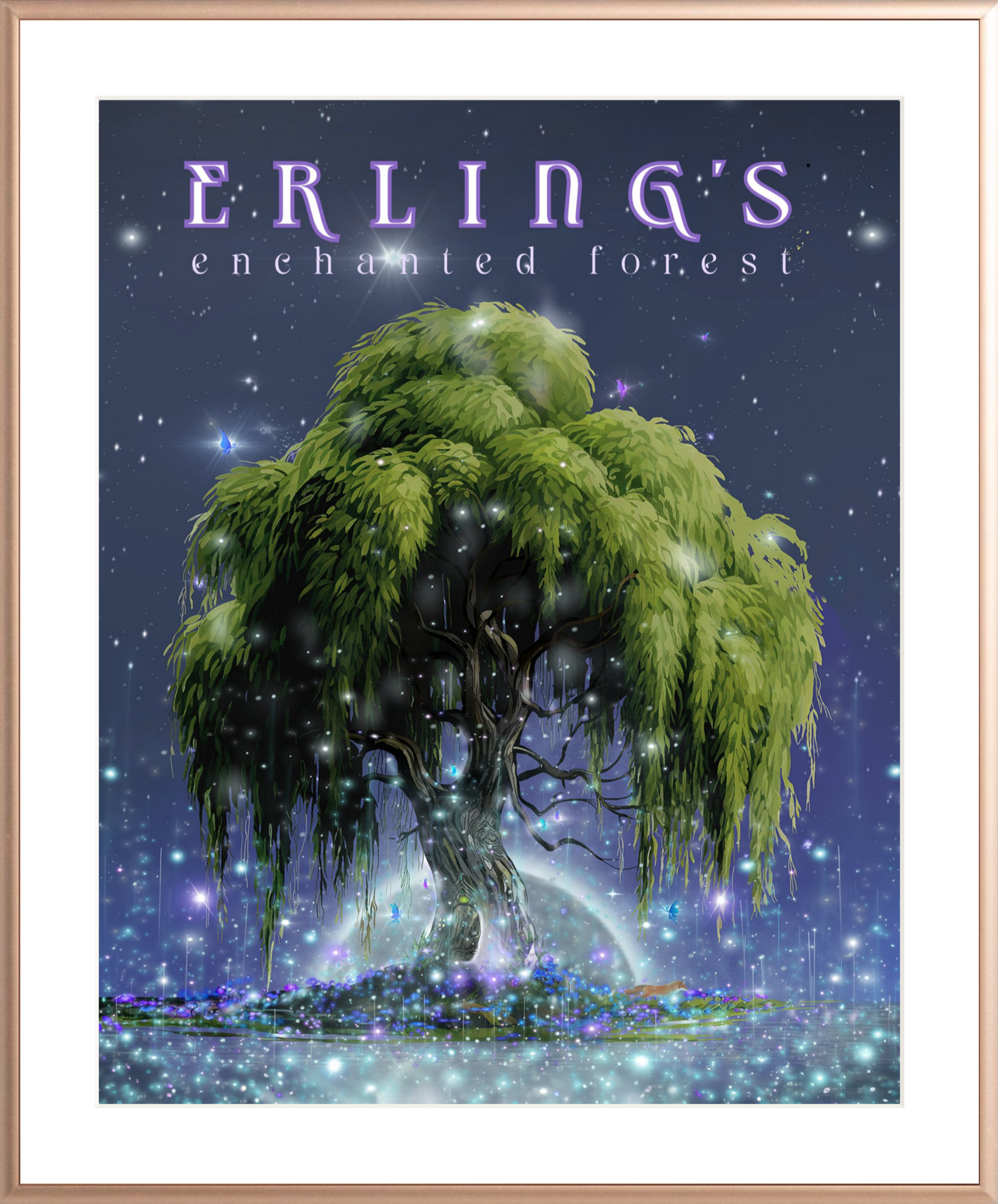 Erling's Enchanted Forest – wholesale Väggdekor - Barn och baby – Erlings förtrollade skog - TWILIGHT Inramad tryck12