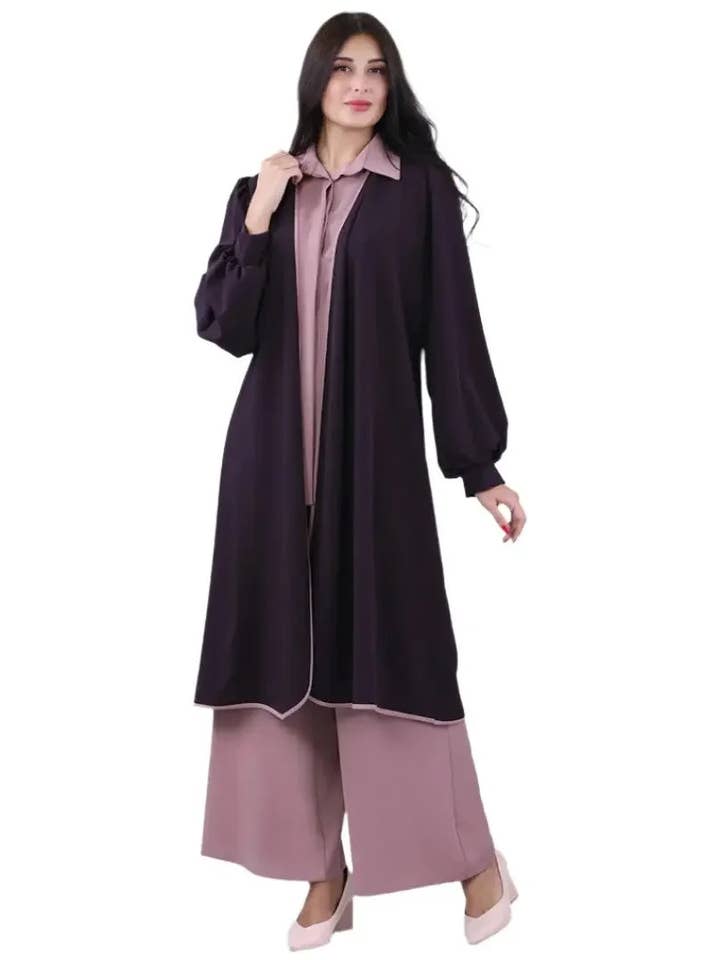 Cardigan Élégant Palestinien Modeste avec Manches Ballon pour la vente par Palestinian Elegance