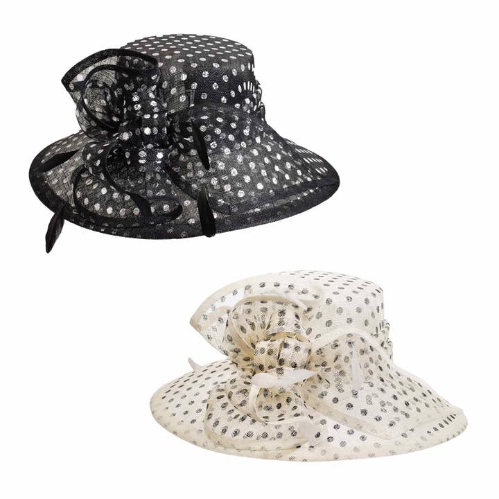 Toucan Hat Company/ Carole Amper - Vente Chapeau de paille – femme - Chapeau Sinamay à pois1