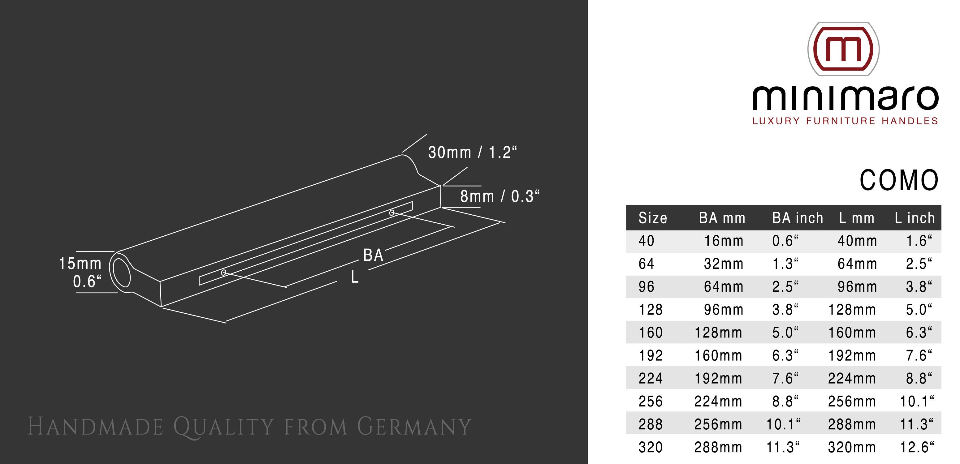 minimaro - luxury furniture handles - Wholesale Knob/Pull - COMO - 61 colors - 10 sizes26