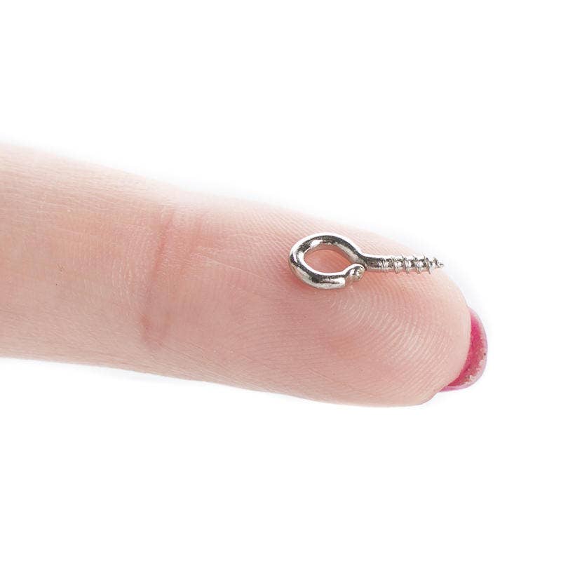 Factory Direct Craft - Wholesale Craft Supplies - Tiny Metal Screw Eyes - Select Gold or Silver (Pack of 8)0