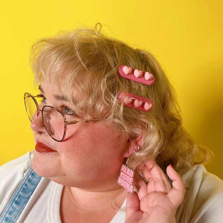 NatterDoodle – Großhandel Ohrhänger – Mehr Bücher lesen Glitzer-Ohrringe, leichte Acryl-Dangle6