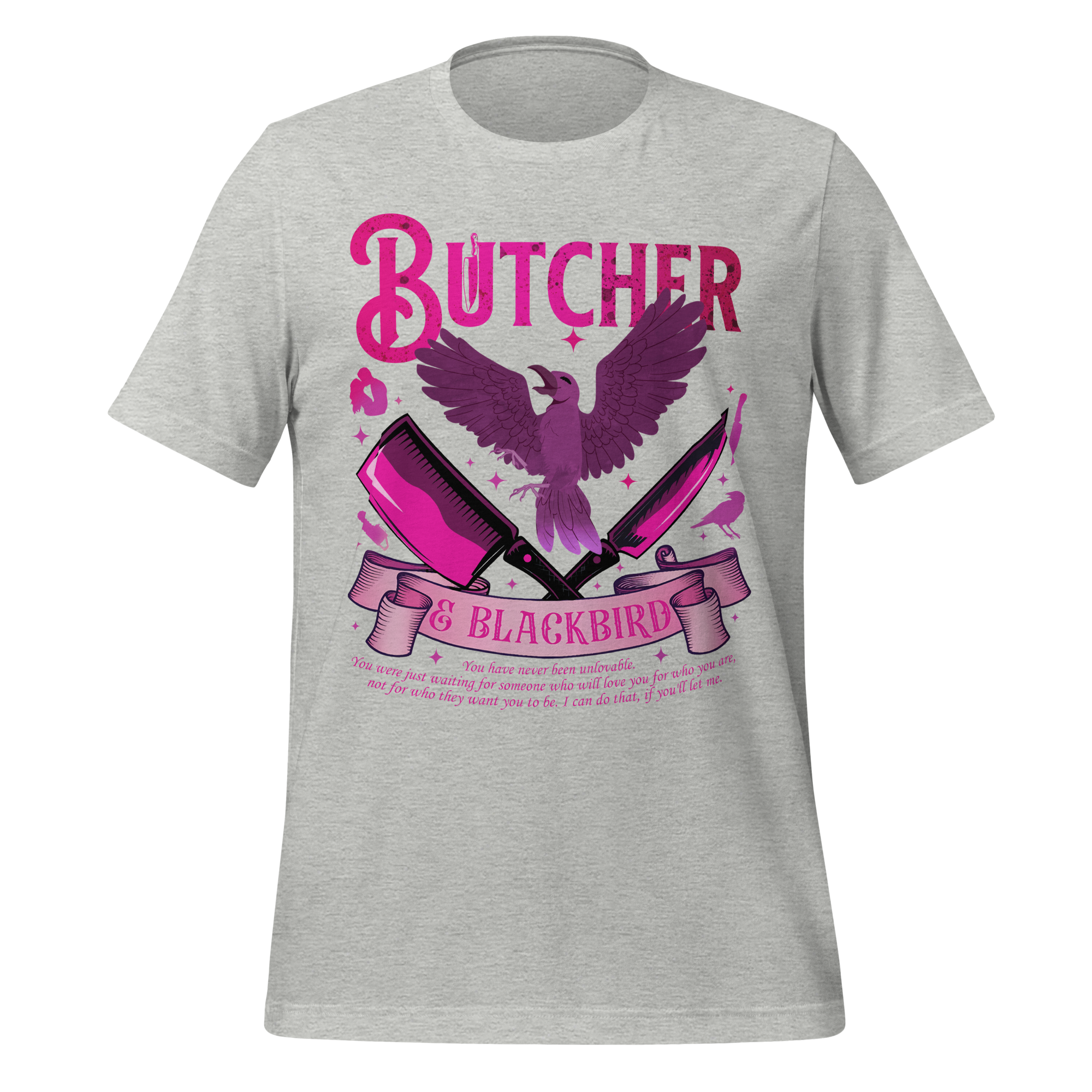 MagicMerchEmporium - Vente T-shirt sérigraphié – femme - T-shirt Butcher & Blackbird inspiré du roman dark romance0