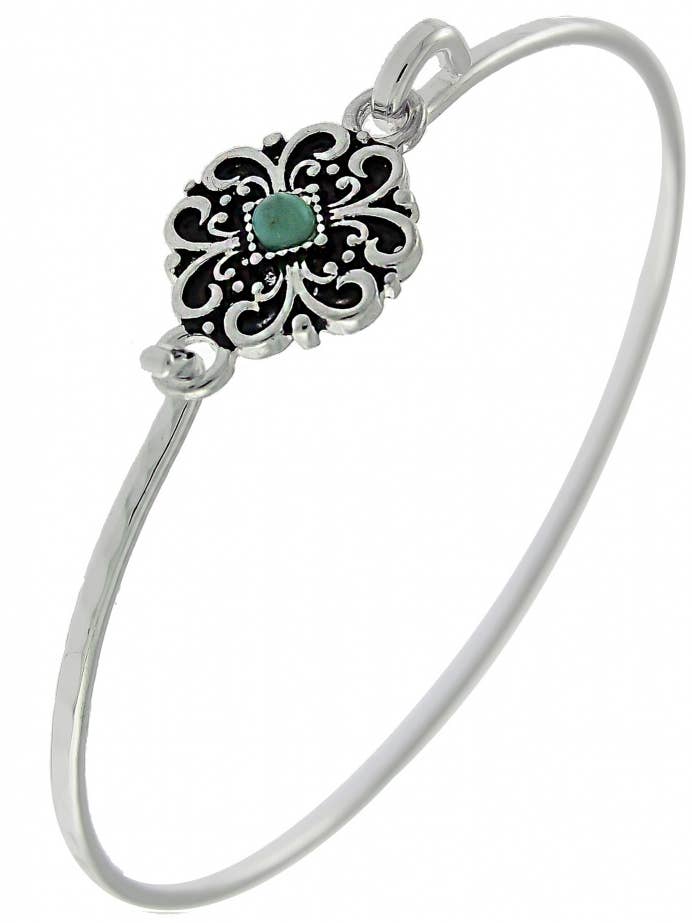 FR5703 Pulseira Pulseira Fundição em Filigrana em Pedra Turquesa por atacado de 0011 PREMIERE