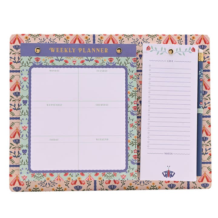 Pianificatore Settimanale e Lista di Cose da Fare Sophia Lane Floral per la vendita all'ingrosso da parte di WIDDOP and Co.