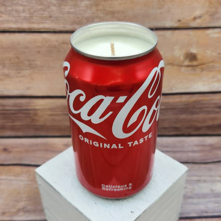 Coke Soda Pop Can Soy Candle with Cola Scent for wholesale by 716 Candle Co