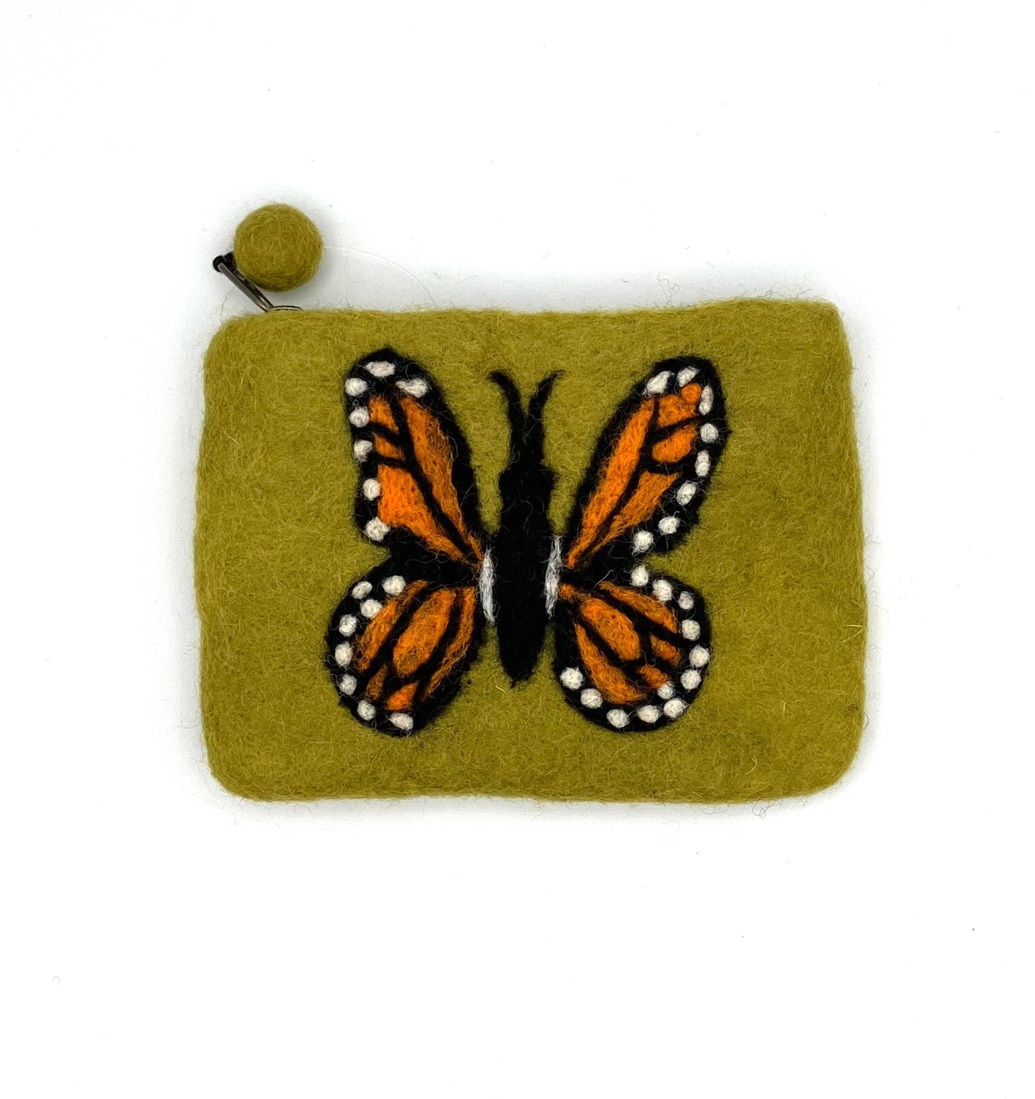 Women of the Cloud Forest - Wholesale Coin Purse - Women's - Monarch Butterfly Felt Coin Purse0