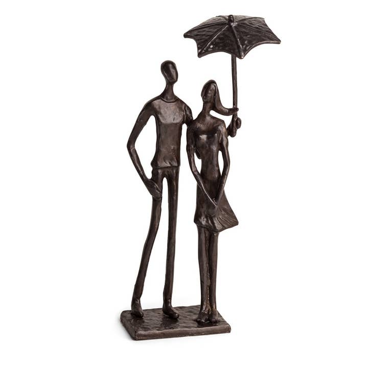 Danya B - Wholesale Sculpture - Loving Couple Under Umbrella Bronze Sculpture
