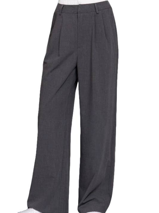 Contrast Waist Boxer Straight Long Pants for wholesale by Vanilla Monkey