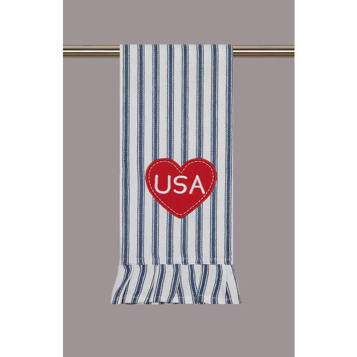 Americana Heart Kitchen Towel for wholesale by Peking Handicraft