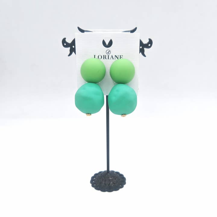 LORIANE CREATION – Engroshandel Hængeøreringe og creoløreringe – Øreringe 1024A-2 i mat farvet harpiks3