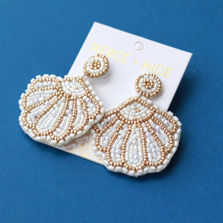 Custom Beaded Clam Earring | Nautical Earrings for wholesale by Pierce + Hide