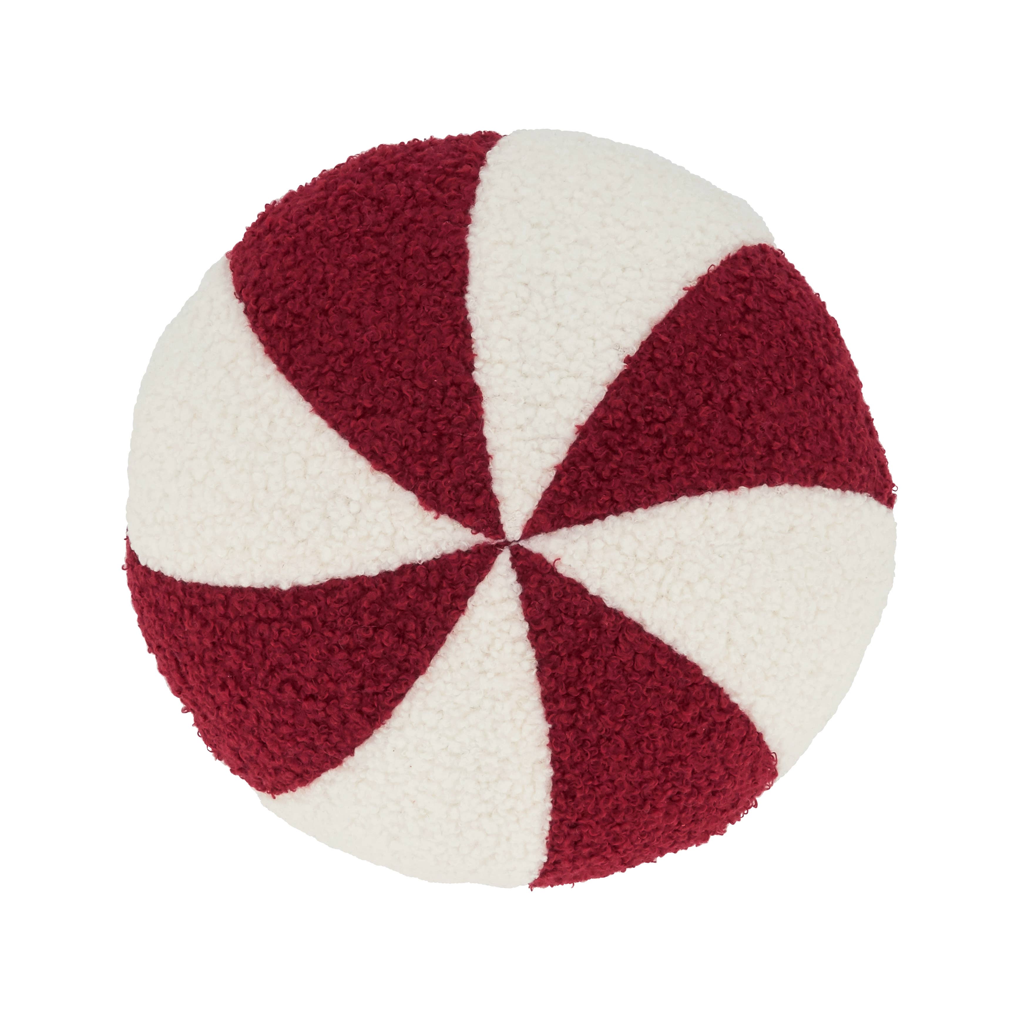 Red White Peppermint Candy Pillow - Poly Filled for wholesale on Faire