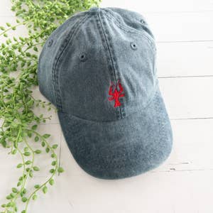 Fishing Monogram Embroidered Black & Grey Trucker Hat