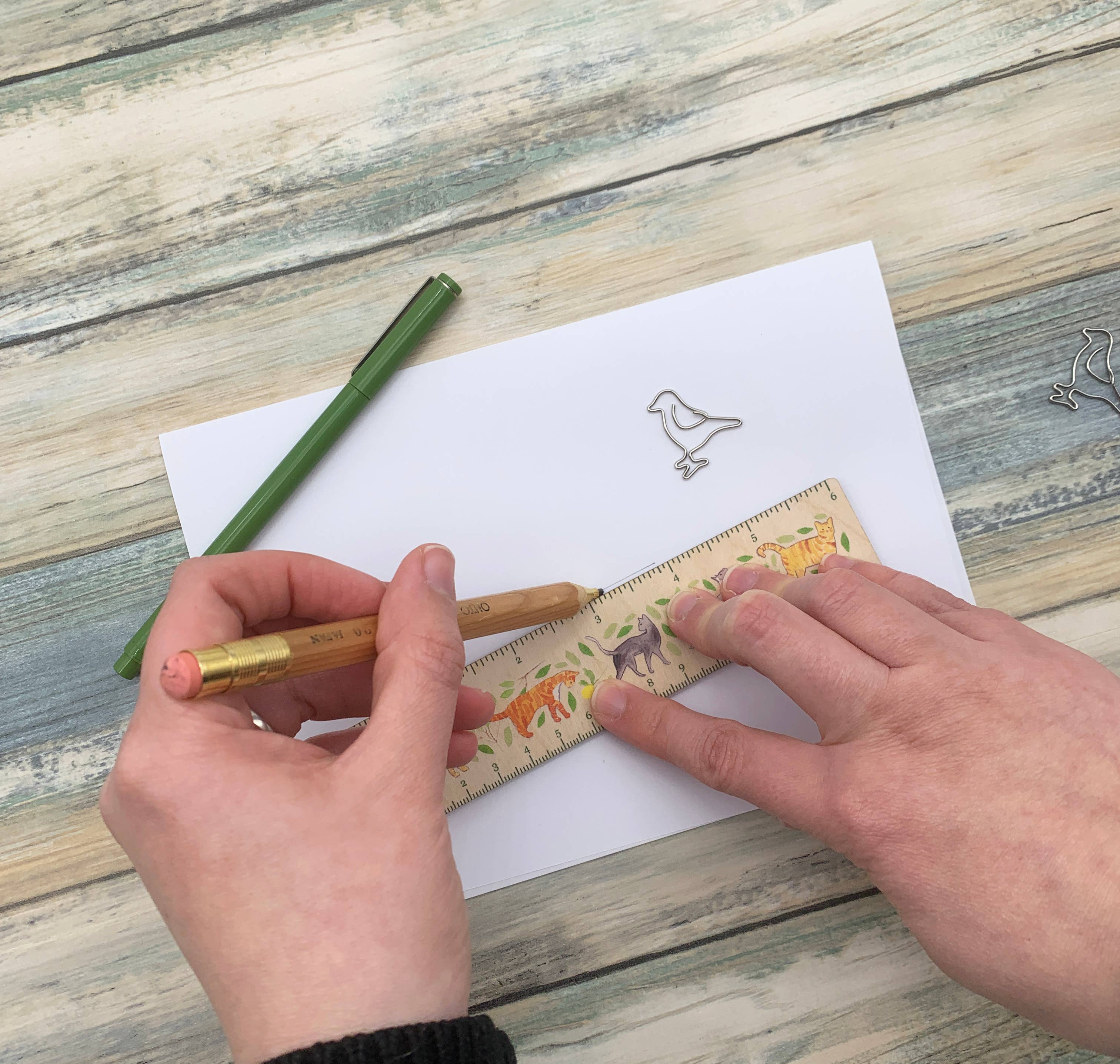 Samantha Hall Designs - Wholesale Ruler - Cat Wooden Ruler5