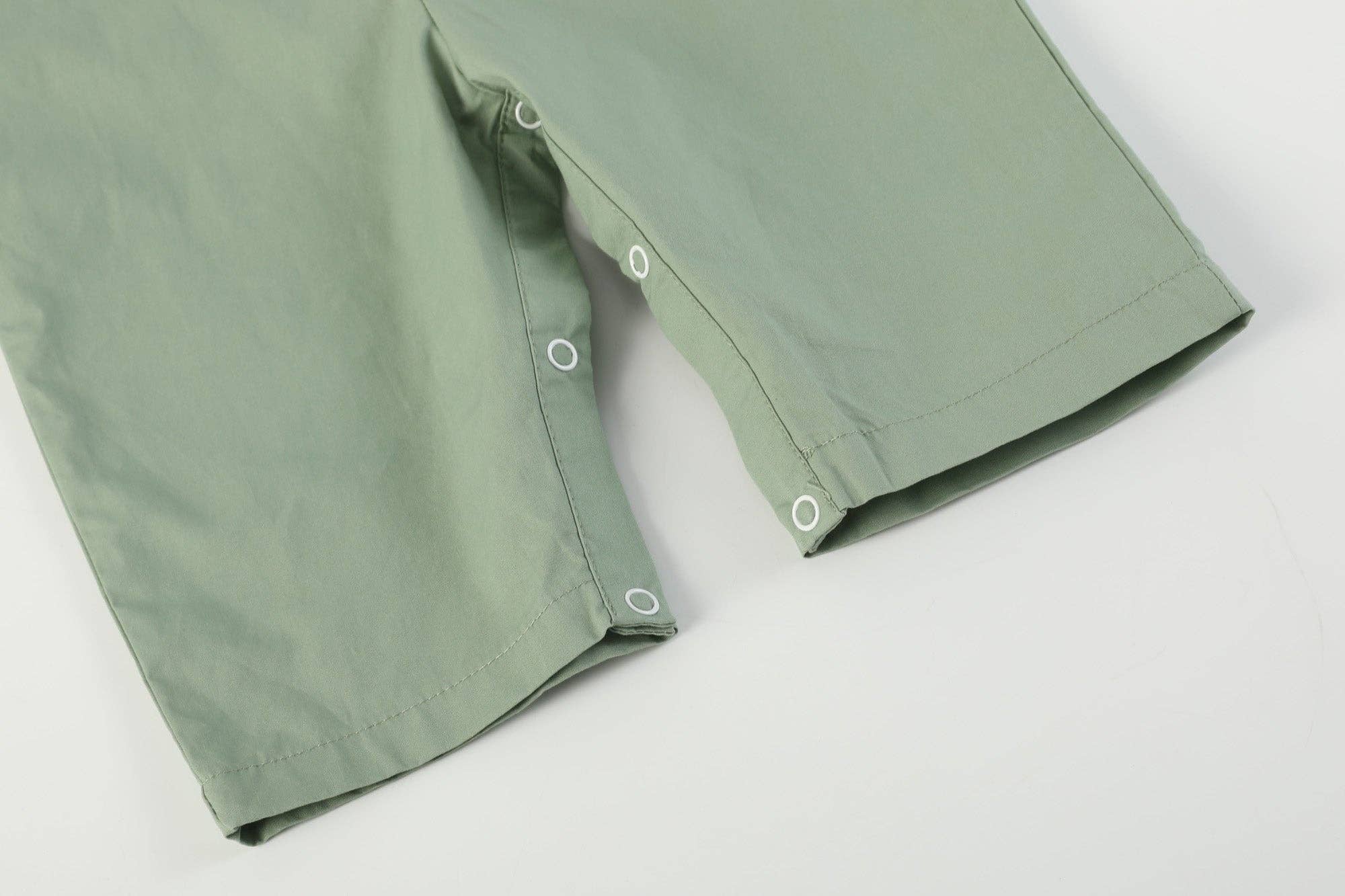 Lil Cactus - Wholesale Overalls - Baby - Sage Green Turkey Smocked Overalls3