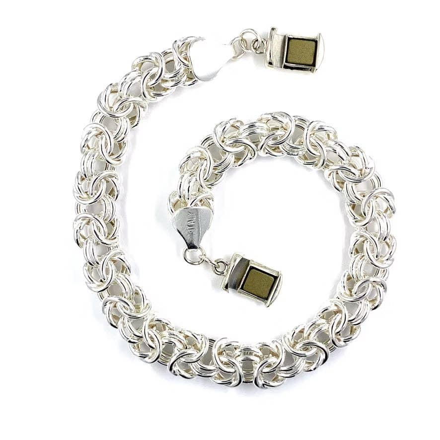 Sterling Silver Byzantine Bracelet (8MM) for wholesale on Faire4