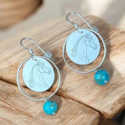 Buckaroo Bling LLC dba Bling Boheme - Wholesale Dangle Earrings - Handmade Drop Earrings .925 Sterling Silver + Turquoise 2