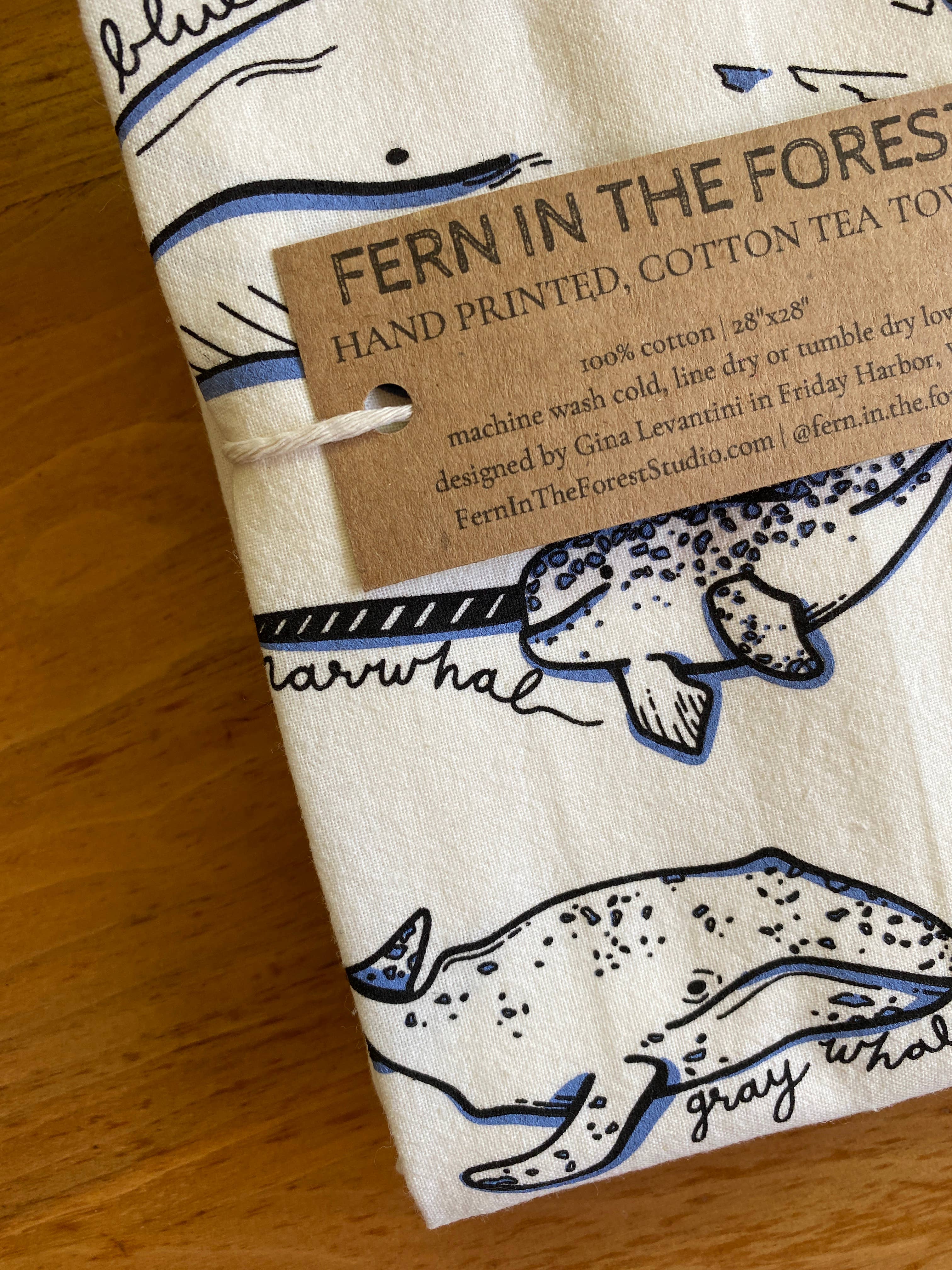 Fern In The Forest - Wholesale Tea Towel - Whale Tea Towel | Screenprinted1