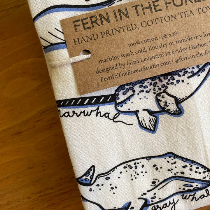 Fern In The Forest - Wholesale Tea Towel - Whale Tea Towel | Screenprinted1