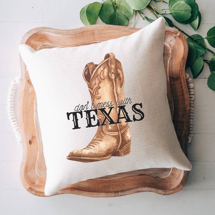 Coussin "Ne Touche Pas au Texas" pour la vente par Pelican Provision Co.