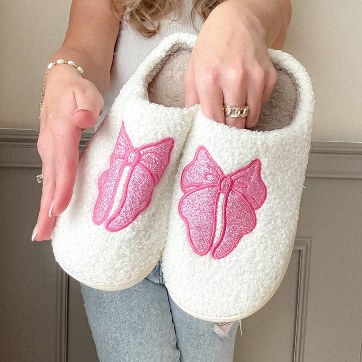 Sparkle Bow Slippers for wholesale by Sunrise Collective