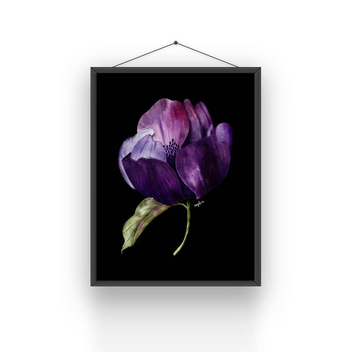 Impression artistique de la série Moody Flower à l'aquarelle 003 pour la vente par Modera Studio