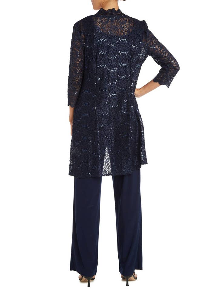 New Yorker's Apparel - Wholesale Top & Pant Set (NOT Loungewear) - Women's - RM Richards Lace 3/4 Sleeve 3-Piece Pants Set3