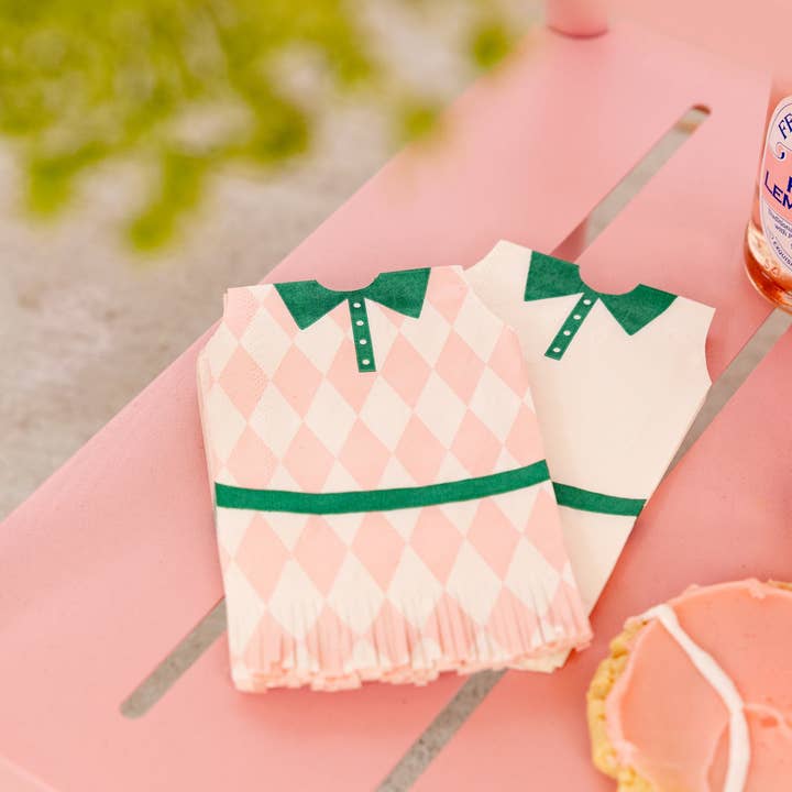 My Mind’s Eye - Wholesale Disposable Napkin - TEN1139 - Tennis Dress Fringed Napkin Set1