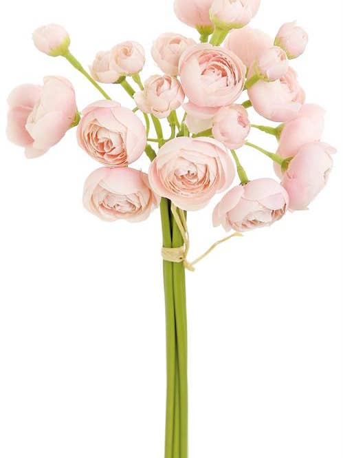 Bouquet de Boutons de Renoncule X6, 10", Rose pour la vente par Select Artificials, Inc.