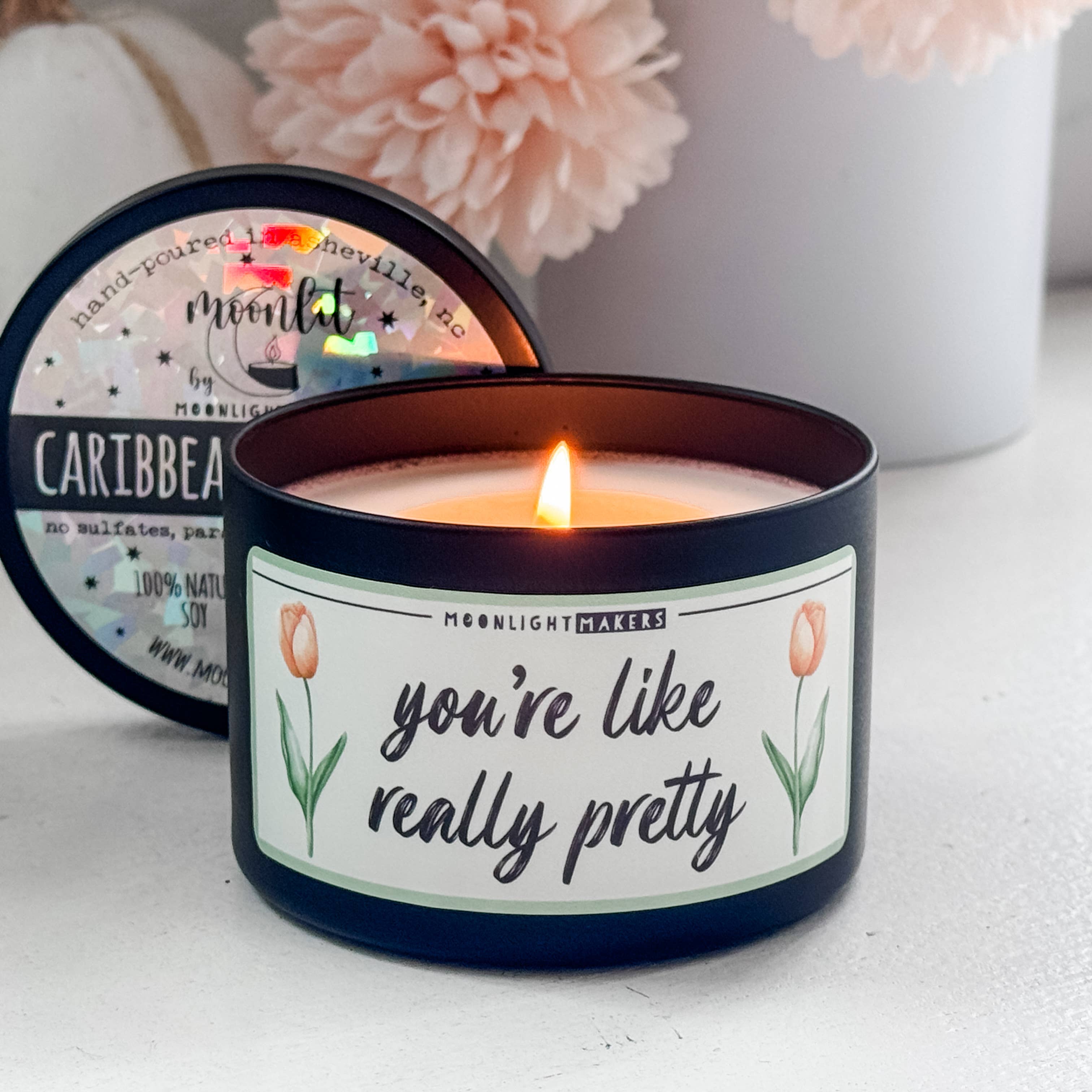 Moonlight Makers - Wholesale Jar/Filled Candle - Cute Natural Candle - You're Really Pretty - 100% Soy, 8oz
