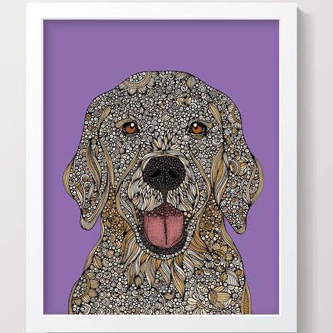 Impression d'art Golden Retriever pour la vente par Valentina Harper