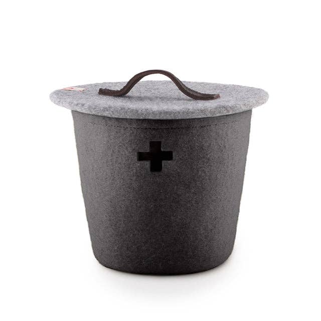 Cesto de Lã Grande - Cinzento Escuro por atacado de Baabuk