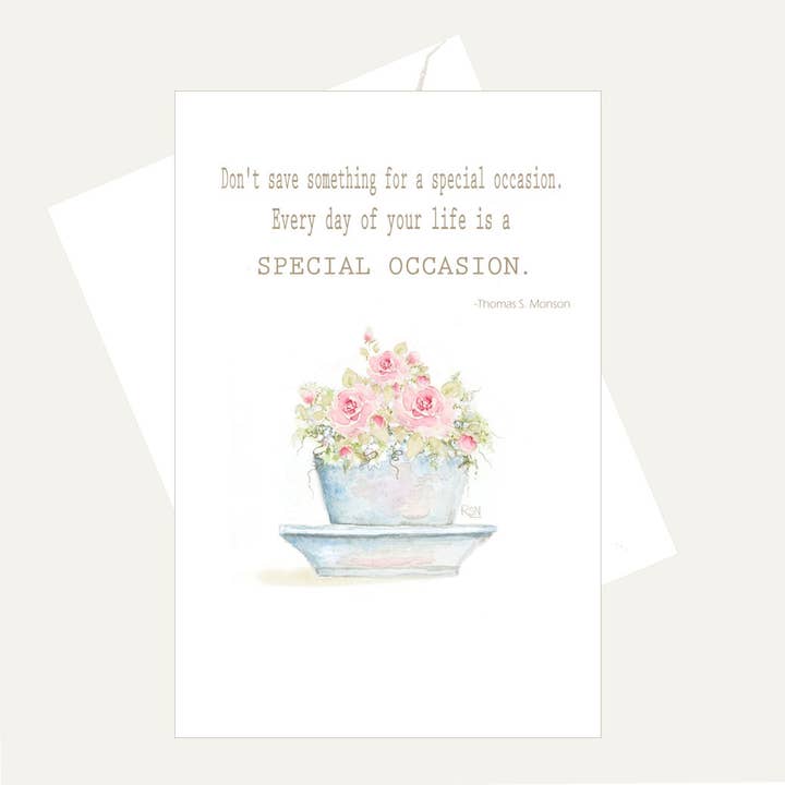 Life Is A Special Occasion - Watercolor Friendship Card for wholesale by Bellflower Girl