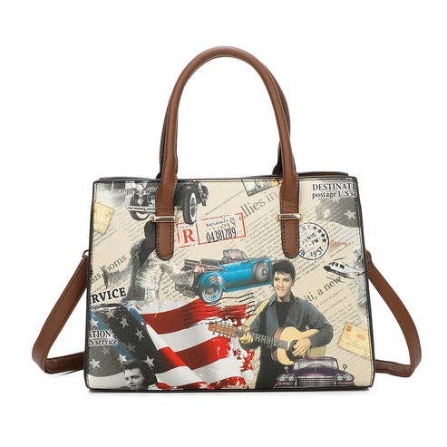 Ellas Trading - Wholesale Tote Bag - Women's - Classic Elvis Presley Top Handle Tote Shoulder Bag