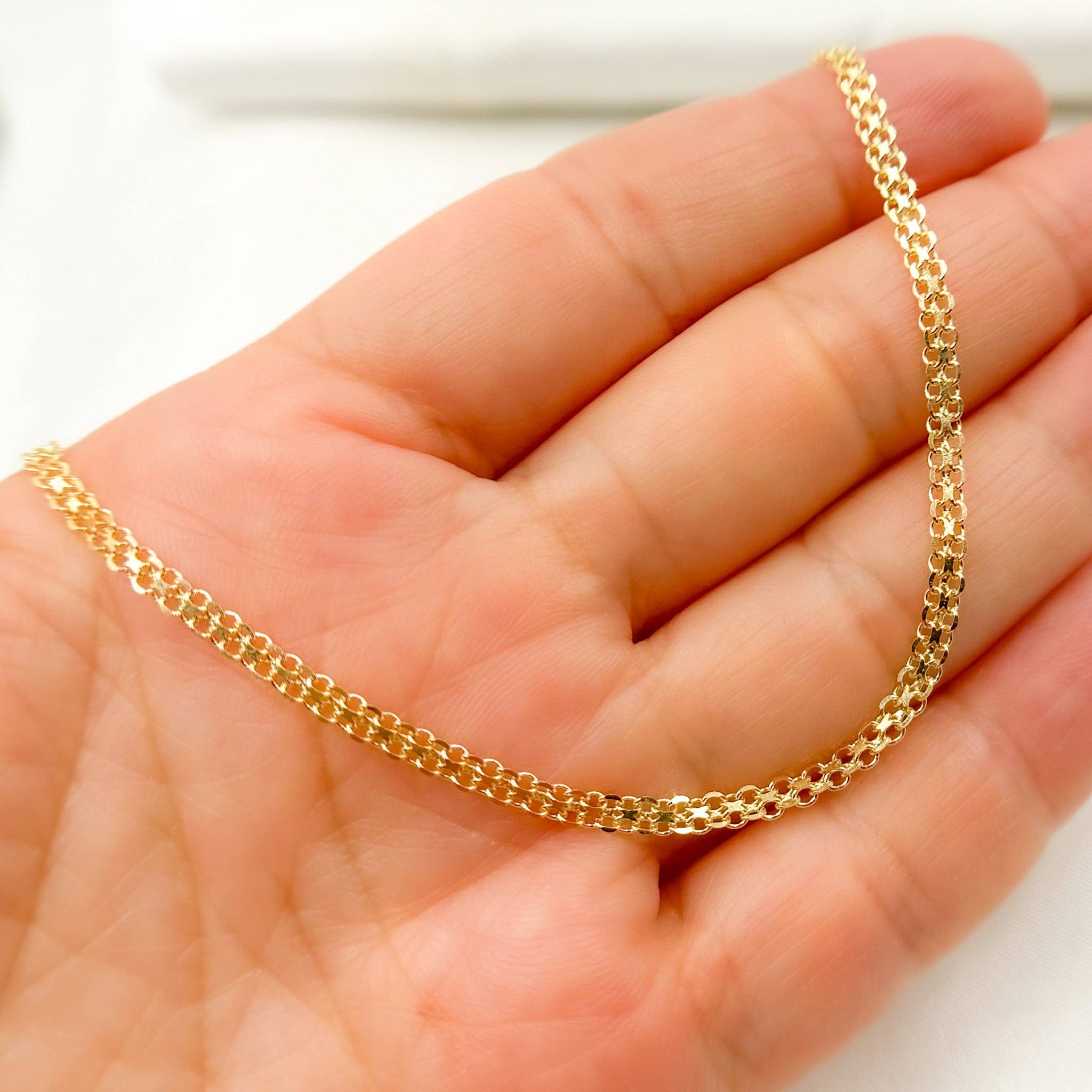 Tresor Jewelry Inc. - Wholesale Link & Chain Necklace - 035R03AC2T2. 14K Solid Gold Bismark Link Chain6