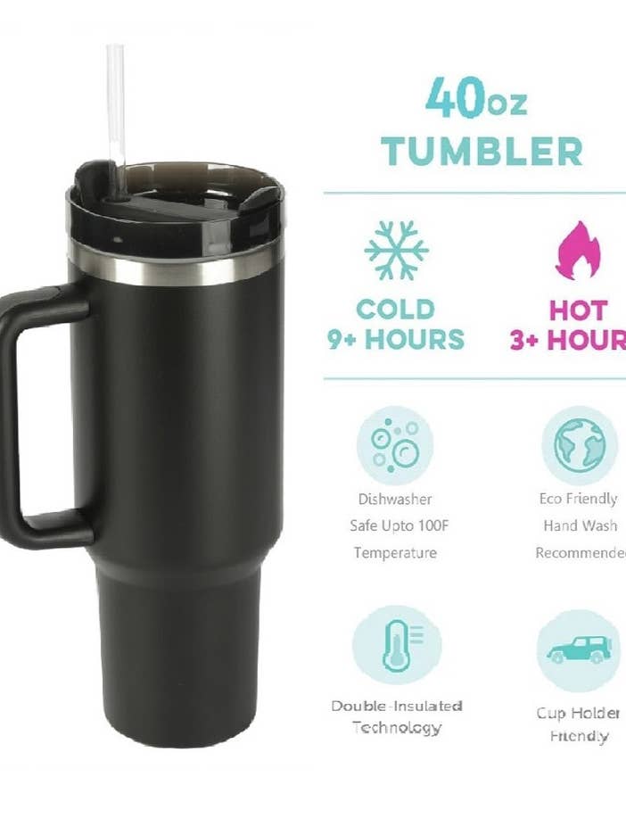 ...._ 40oz Roestvrijstalen Beker met Rietje voor wholesale door 42POPS