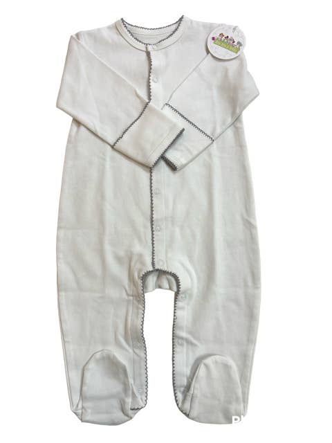 Zsa Zsa & LoLLi Monogram Blanks - Wholesale Jumpsuit - Baby - Footie (FOOTIE magnetic closure) Picot Trim, Baby Gift