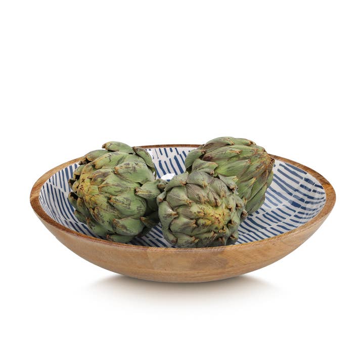 Bowl, Mango Wood, Blue for wholesale on Faire1