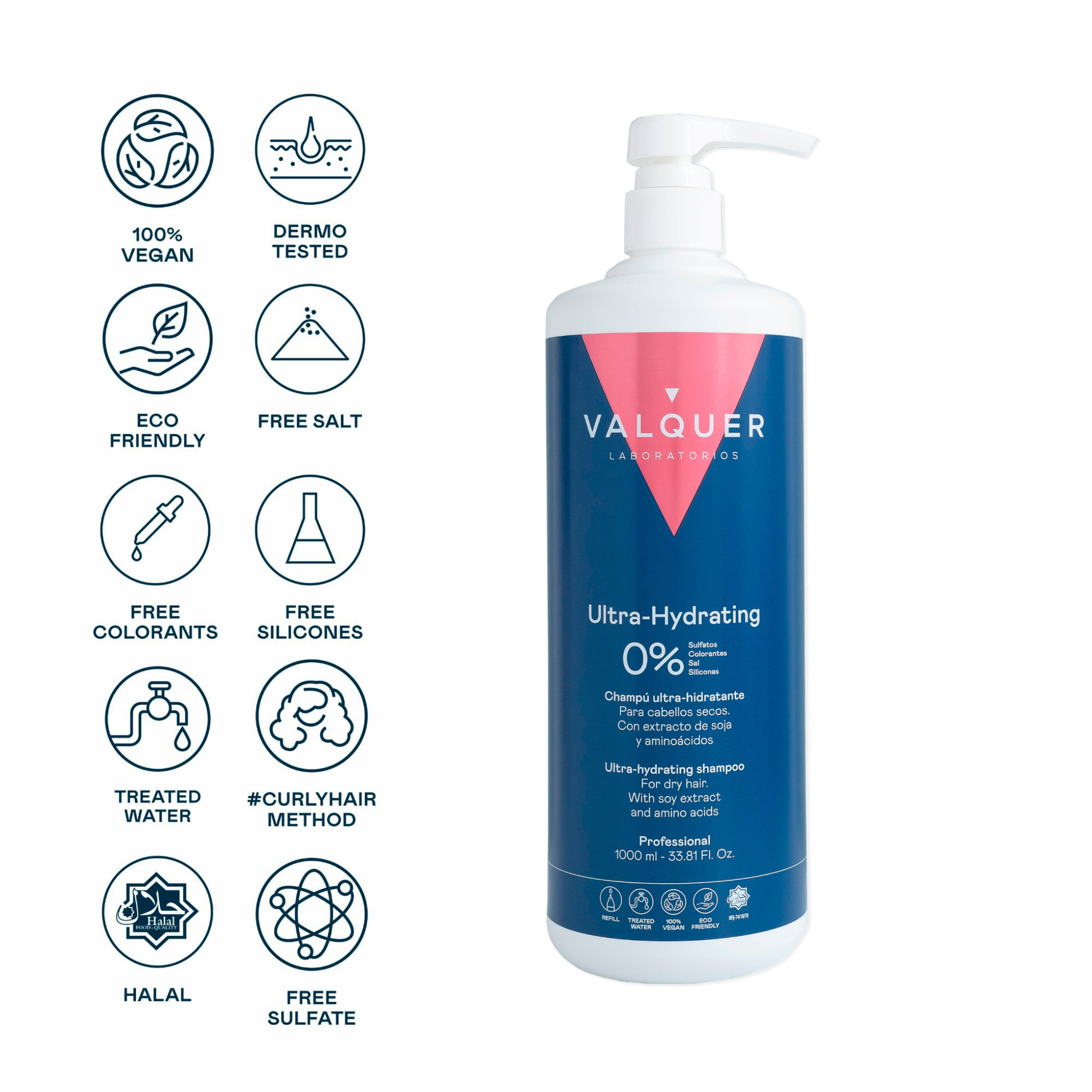 Valquer Laboratorios - Vendita all'ingrosso Shampoo - Shampoo Ultraidratante Zero % capelli secchi 1000 ml2