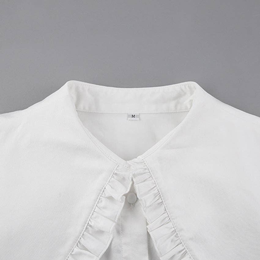 Marayn - Wholesale Button Down Shirt - Women's - French Chic Ruffle Collar Cotton Blouse7