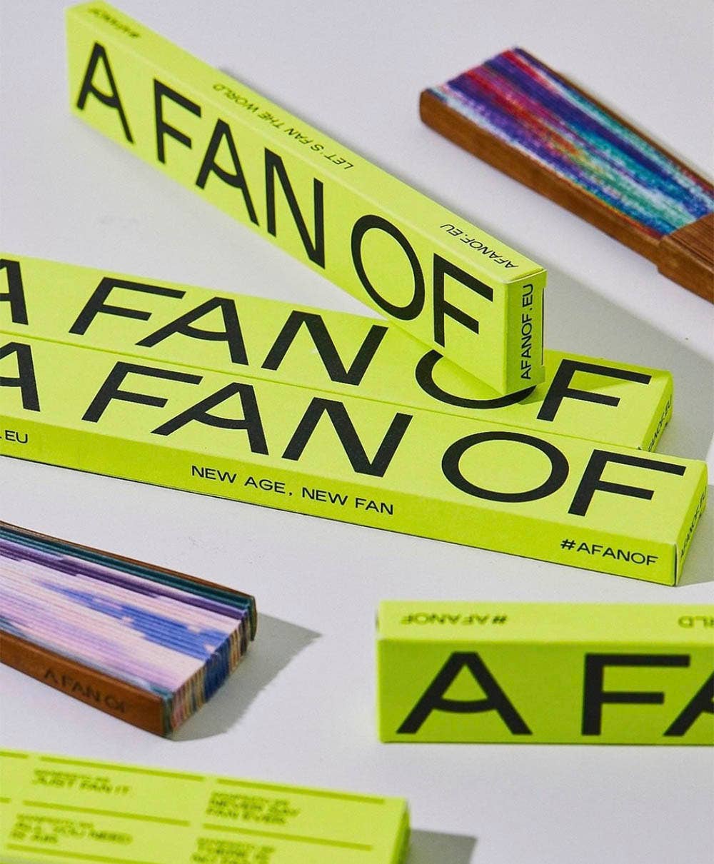 A FAN OF - Wholesale Handheld Folding Fan - FRESH ROSES Fan - Medium - Red, blue, yellow, green4